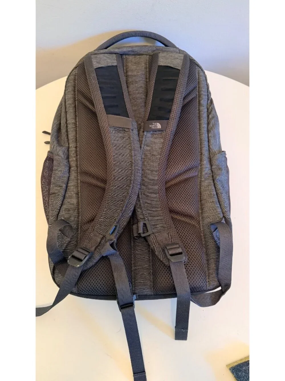 The North Face Vault Backpack Gray & Orange Dual Compartments With Padded Straps